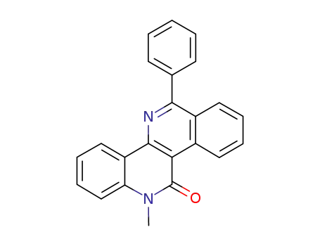 Molecular Structure of 83609-72-7 (5-Methyl-11-phenyl-isochinolino<4,3-c>chinolin-6(5H)-on)