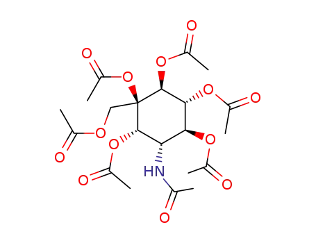 DL-(1,6/2,3,4,5)-6-acetamido-2-C-acetoxymethyl-1,2,3,4,5-penta-O-acetyl-1,2,3,4,5-cyclohexanepentol