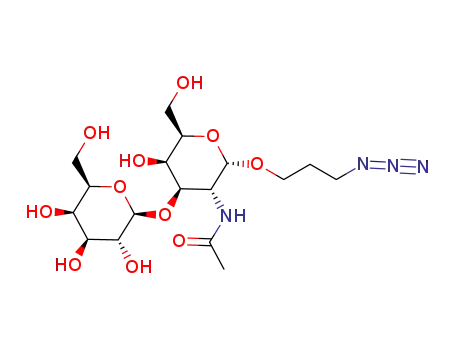 Molecular Structure of 1257307-68-8 (3-azidopropyl β-D-galactopyranosyl-(1->3)-2-acetamido-2-deoxy-α-D-galactopyranoside)
