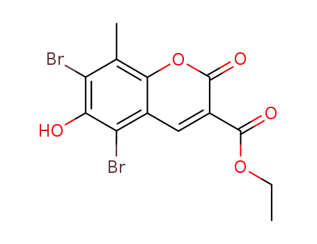 5,7-dibromo-6-hydroxy-8-methyl-2-oxo-2<i>H</i>-chromene-3-carboxylic acid ethyl ester