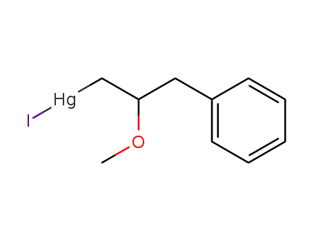 Molecular Structure of 94647-37-7 (2-methoxy-3-phenyl-propylmercury <sup>(1+)</sup>; iodide)