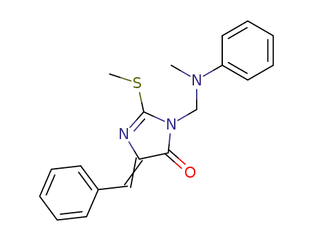 3-[(Methyl-phenyl-amino)-methyl]-2-methylsulfanyl-5-[1-phenyl-meth-(Z)-ylidene]-3,5-dihydro-imidazol-4-one