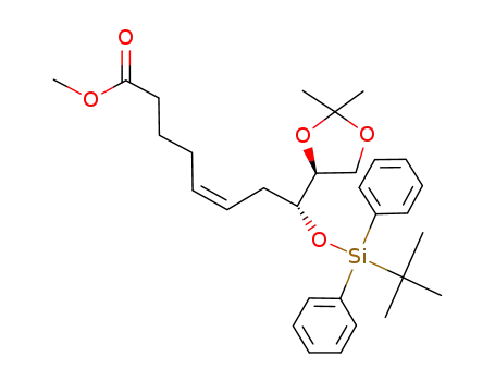 (Z)-(R)-8-(tert-Butyl-diphenyl-silanyloxy)-8-((S)-2,2-dimethyl-[1,3]dioxolan-4-yl)-oct-5-enoic acid methyl ester