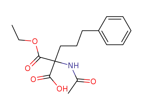 Molecular Structure of 62732-52-9 (Propanedioic acid, (acetylamino)(3-phenylpropyl)-, monoethyl ester)