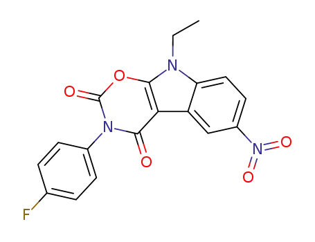 1,3-Oxazino[6,5-b]indole-2,4(3H,9H)-dione,
9-ethyl-3-(4-fluorophenyl)-6-nitro-