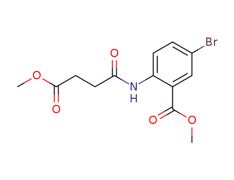 Molecular Structure of 120572-44-3 (5-Bromo-2-(3-methoxycarbonyl-propionylamino)-benzoic acid methyl ester)