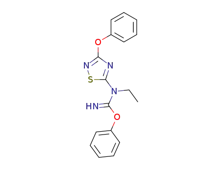 Molecular Structure of 94295-59-7 (Carbamimidic acid, N-ethyl-N-(3-phenoxy-1,2,4-thiadiazol-5-yl)-, phenyl
ester)