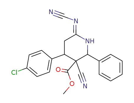 4-(4-Chloro-phenyl)-3-cyano-6-[(E)-cyanoimino]-2-phenyl-piperidine-3-carboxylic acid methyl ester