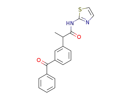 Molecular Structure of 59512-34-4 (2-(3-Benzoylphenyl)-N-(2-thiazolyl)propionamide)