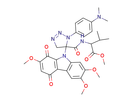 2-{[3-(4-Dimethylamino-phenyl)-4-(2,6,7-trimethoxy-1,4-dioxo-1,4-dihydro-carbazol-9-yl)-4,5-dihydro-3H-[1,2,3]triazole-4-carbonyl]-amino}-3-methyl-butyric acid methyl ester