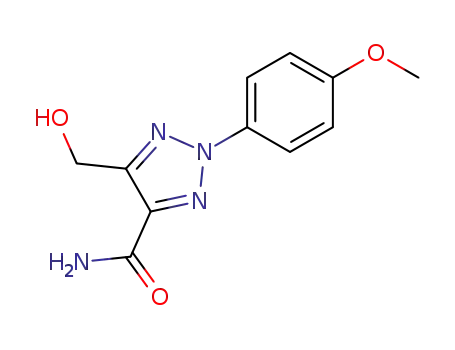 Molecular Structure of 89157-71-1 (2H-1,2,3-Triazole-4-carboxamide,
5-(hydroxymethyl)-2-(4-methoxyphenyl)-)