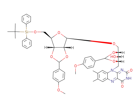 10-[(4S,5S,6R)-6-[(3aR,4R,6R,6aR)-6-(tert-Butyl-diphenyl-silanyloxymethyl)-2-(4-methoxy-phenyl)-tetrahydro-furo[3,4-d][1,3]dioxol-4-yloxymethyl]-5-hydroxy-2-(4-methoxy-phenyl)-[1,3]dioxan-4-ylmethyl]-7,8-dimethyl-10H-benzo[g]pteridine-2,4-dione