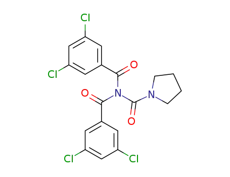 Molecular Structure of 104417-80-3 (Pyrrolidine-1-carboxylic acid bis-(3,5-dichloro-benzoyl)-amide)