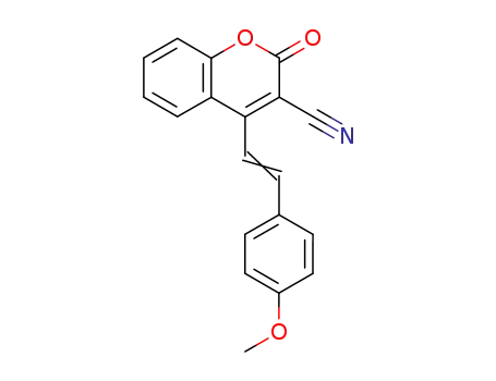 Molecular Structure of 111783-15-4 (2H-1-Benzopyran-3-carbonitrile, 4-[2-(4-methoxyphenyl)ethenyl]-2-oxo-)
