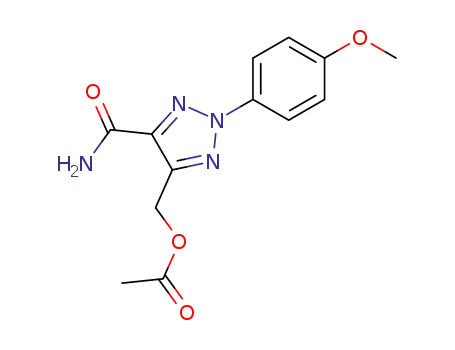 Molecular Structure of 89157-73-3 (2H-1,2,3-Triazole-4-carboxamide,
5-[(acetyloxy)methyl]-2-(4-methoxyphenyl)-)