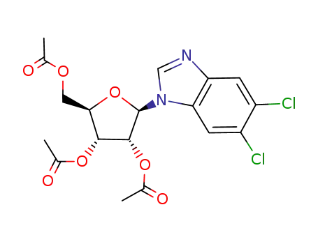 (2R,3R,4R,5R)-2-(acetoxymethyl)-5-(5,6-dichloro-1H-benzo[d]imidazol-1-yl)tetrahydrofuran-3,4-diyl diacetate