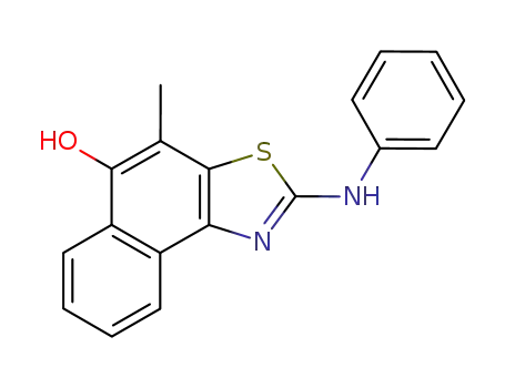 Molecular Structure of 26269-14-7 (Naphtho[1,2-d]thiazol-5-ol,  4-methyl-2-(phenylamino)-)