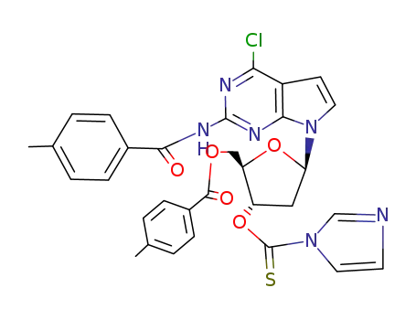 4-Methyl-benzoic acid (2R,3S,5R)-5-[4-chloro-2-(4-methyl-benzoylamino)-pyrrolo[2,3-d]pyrimidin-7-yl]-3-(imidazole-1-carbothioyloxy)-tetrahydro-furan-2-ylmethyl ester