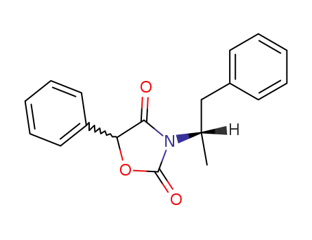 Molecular Structure of 94005-31-9 ((Ξ)-3-((<i>S</i>)-1-methyl-2-phenyl-ethyl)-5-phenyl-oxazolidine-2,4-dione)