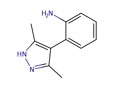 Molecular Structure of 103858-98-6 (2-(3,5-dimethyl-1H-pyrazol-4-yl)aniline)