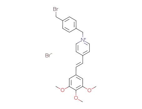 Molecular Structure of 118160-64-8 (1-(4-Bromomethyl-benzyl)-4-[(E)-2-(3,4,5-trimethoxy-phenyl)-vinyl]-pyridinium; bromide)