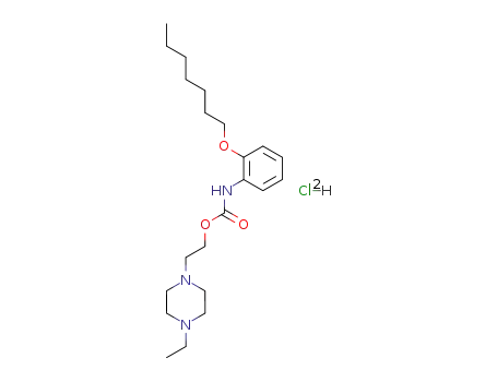 Carbamic acid, (2-(heptyloxy)phenyl)-, 2-(4-ethyl-1-piperazinyl)ethyl ester, dihydrochloride