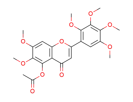 Molecular Structure of 144525-27-9 (4H-1-Benzopyran-4-one,
5-(acetyloxy)-6,7-dimethoxy-2-(2,3,4,5-tetramethoxyphenyl)-)