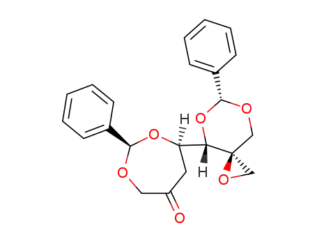 (6R)-6,6<sup>1</sup>-anhydro-1,4:5,7-di-O-benzylidene-3-deoxy-6-C-hydroxymethyl-D-threo-2-heptulose