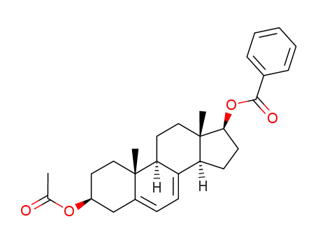 Molecular Structure of 123131-09-9 (5,7-bisdehydro-3β-acetoxy-17β-benzoyloxy-androstane)
