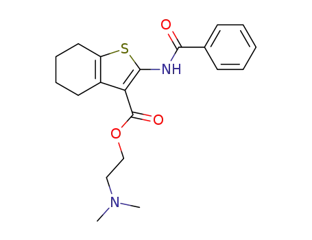 Benzo(b)thiophene-3-carboxylic acid, 4,5,6,7-tetrahydro-2-(benzoylamino)-, 2-(dimethylamino)ethyl ester
