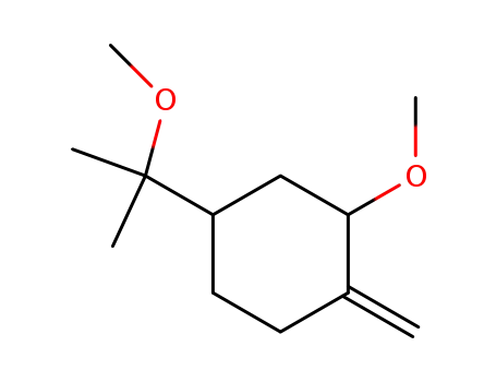 Molecular Structure of 55497-28-4 (2-Methoxy-4-(1-methoxy-1-methyl-ethyl)-1-methylene-cyclohexane)