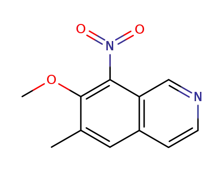 Molecular Structure of 77607-81-9 (7-methoxy-6-methyl-8-nitroisoquinoline)