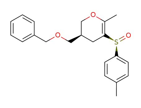 Molecular Structure of 113002-31-6 ((3S)-(R<sub>S</sub>)-3-benzyloxymethyl-3,4-dihydro-6-methyl-5-p-tolylsulfinyl-2H-pyran)