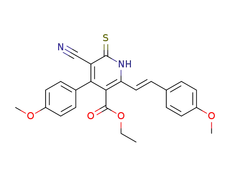 5-Cyano-4-(4-methoxy-phenyl)-2-[(E)-2-(4-methoxy-phenyl)-vinyl]-6-thioxo-1,6-dihydro-pyridine-3-carboxylic acid ethyl ester