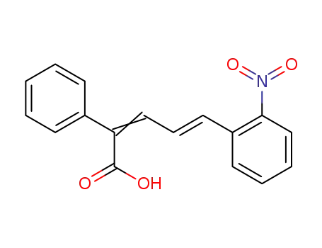 Molecular Structure of 137113-09-8 (4-phenyl-1<i>t</i>-(2-nitro-phenyl)-pentadien-(1.3ξ)-oic acid-(5))