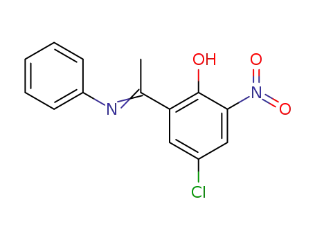 Molecular Structure of 112932-66-8 (4-CHLORO-2-NITRO-6-[1-(PHENYLIMINO)ETHYL]-PHENOL)