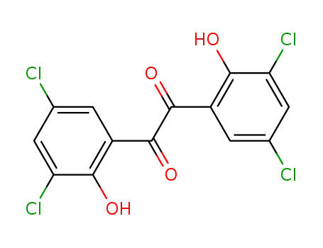 Molecular Structure of 63992-65-4 (1,2-bis(3,5-dichloro-2-hydroxyphenyl)ethane-1,2-dione)