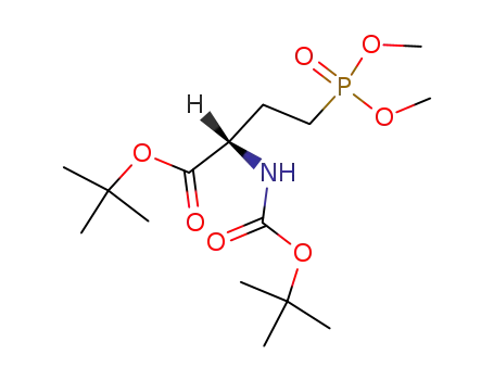 Molecular Structure of 130568-06-8 (Butanoic acid,
4-(dimethoxyphosphinyl)-2-[[(1,1-dimethylethoxy)carbonyl]amino]-,
1,1-dimethylethyl ester, (S)-)