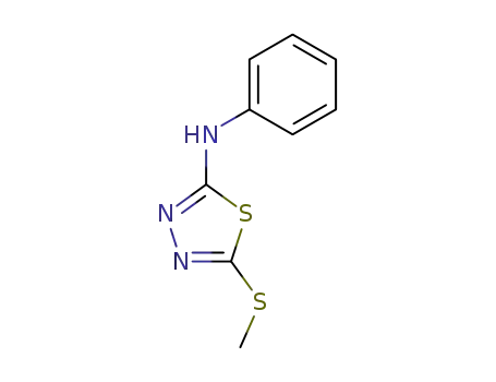 Molecular Structure of 5585-21-7 ((5-methylsulfanyl-[1,3,4]thiadiazol-2-yl)-phenyl-amine)