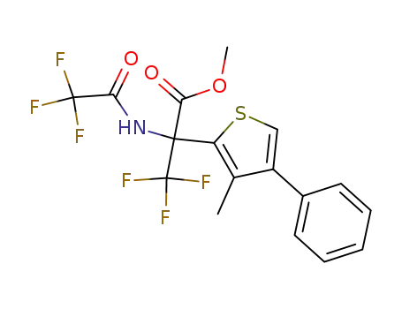 Molecular Structure of 126954-02-7 (2-(α-Carbomethoxy-α-trifluoroacetamidotrifluoroethyl)-3-methyl-4-phenylthiophene)