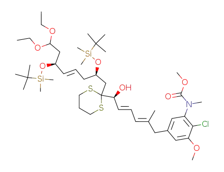 [5-((2E,4E)-(S)-6-{2-[(E)-(2R,6S)-2,6-Bis-(tert-butyl-dimethyl-silanyloxy)-8,8-diethoxy-oct-4-enyl]-[1,3]dithian-2-yl}-6-hydroxy-2-methyl-hexa-2,4-dienyl)-2-chloro-3-methoxy-phenyl]-methyl-carbamic acid methyl ester
