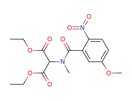 Molecular Structure of 63931-29-3 (Propanedioic acid, [(5-methoxy-2-nitrobenzoyl)methylamino]-, diethyl
ester)