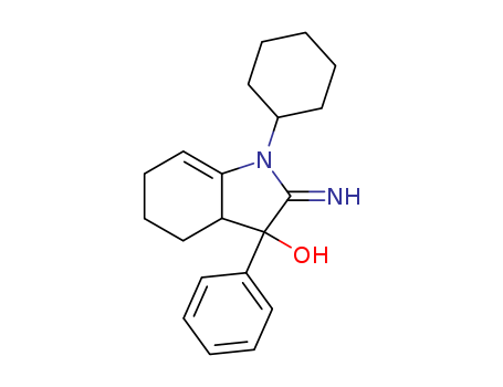 1H-Indol-3-ol, 1-cyclohexyl-2,3,3a,4,5,6-hexahydro-2-imino-3-phenyl-