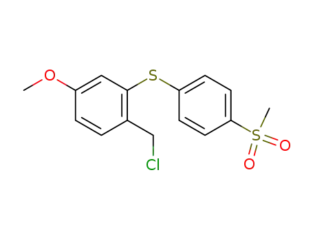 Molecular Structure of 98190-63-7 (Benzene, 1-(chloromethyl)-4-methoxy-2-[[4-(methylsulfonyl)phenyl]thio]-)