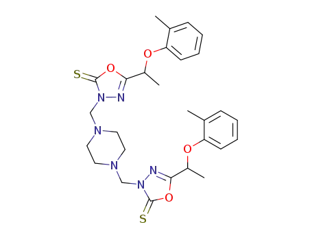 1,3,4-Oxadiazole-2(3H)-thione,
3,3'-[1,4-piperazinediylbis(methylene)]bis[5-[1-(2-methylphenoxy)ethyl]-