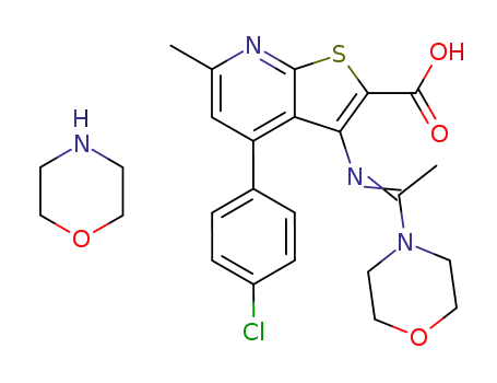 N-(2-Carboxy-4-(4-chlorphenyl)-6-methylthieno<2,3-b>pyridin-3-yl)-N',N'-oxyethethylen-acetamidin morpholinsalz