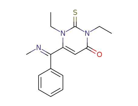 4(1H)-Pyrimidinone,
1,3-diethyl-2,3-dihydro-6-[(methylimino)phenylmethyl]-2-thioxo-