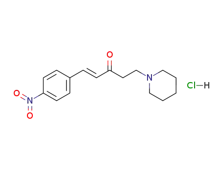 1<i>t</i>-(4-nitro-phenyl)-5-piperidino-pent-1-en-3-one; hydrochloride