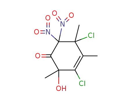 Molecular Structure of 52897-88-8 (3,5-Dichlor-2-hydroxy-6,6-dinitro-2,4,5-trimethyl-cyclohex-3-enon)