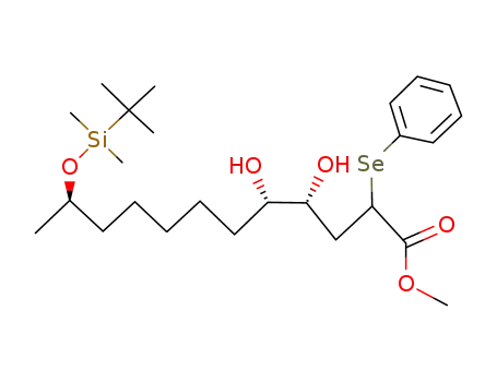 methyl (2RS,4R,5S,11R)-11-(tert-butyldimethylsilyloxy)-4,5-dihydroxy-2-(phenylseleno)dodecanoate